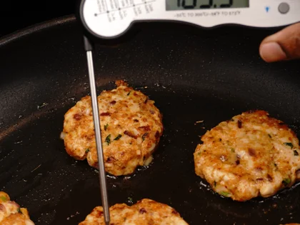 Low Calorie Chicken Patty Kebab - Flip and Finish Cooking