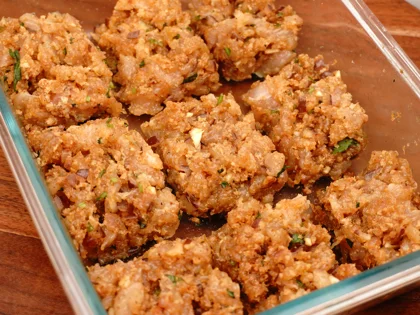 Low Calorie Chicken Patty Kebab - Check Consistency