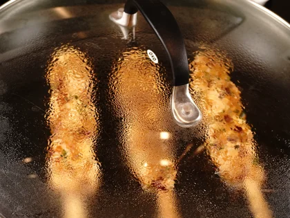 Low Calorie Chicken Seekh Kebab - Flip and Finish Cooking