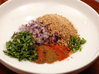 Low Calorie Chicken Seekh Kebab - Make the Masala Mixture