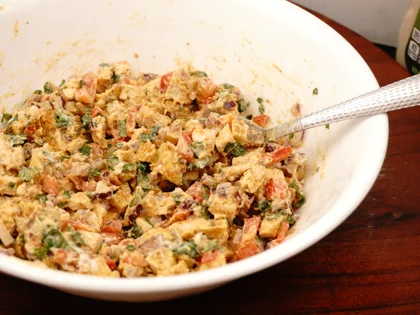 Mayo Chicken Open Sandwich - Prepare Stuffing