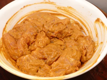 Mughlai Chicken Curry - Prepare marinade, coat and refrigerate
