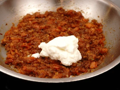 Mughlai Chicken Curry - Saute thick curd and cool