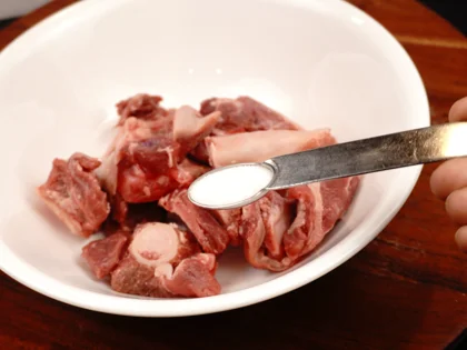 Baby Goat Mutton Shorba (Soup) - Pat Dry,  Marinate and Refrigerate