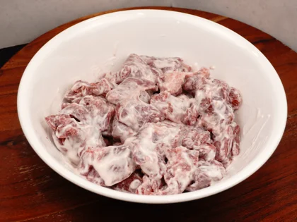 Pot-Cooked Mutton Curry (Baby Goat) — Restaurant Style - Marinate and then Refrigerate