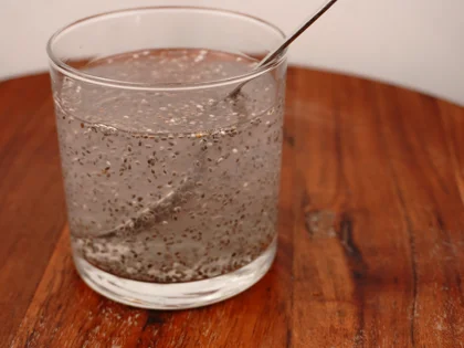 Simple Chia Lime Water - Add chia seeds and resting them before serve
