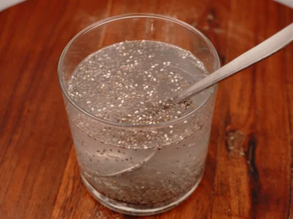 Simple Chia Lime Water - Add chia seeds and resting them before serve