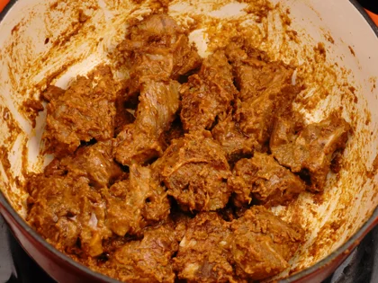 Pot-Cooked Mutton Curry (Baby Goat) — Restaurant Style - Add Marinated Baby Goat