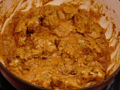 Pot-Cooked Mutton Curry (Baby Goat) — Restaurant Style - Add Prepared Paste and Stir 