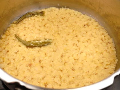 Restaurant Style Vegetable Sambar - Mash the dal