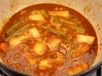 Restaurant Style Vegetable Sambar - Add tamarind extract