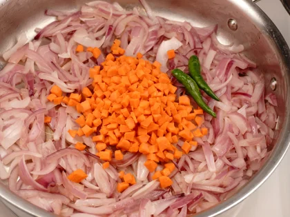 Veggie Poori Masala - Saute the Carrots
