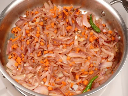 Veggie Poori Masala - Saute the Carrots