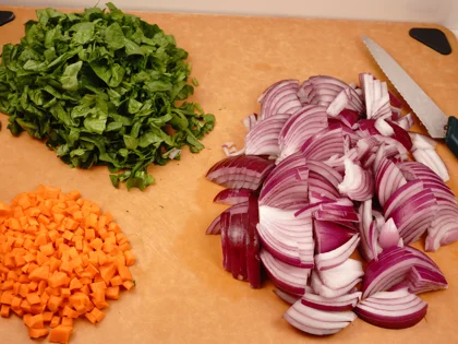 Veggie Poori Masala - Chop the Vegetables