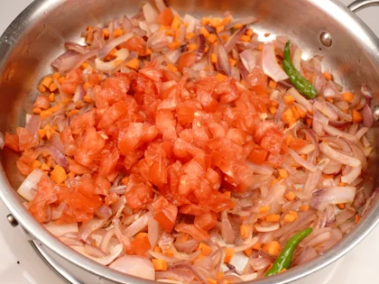 Veggie Poori Masala - Sauté the Tomatoes